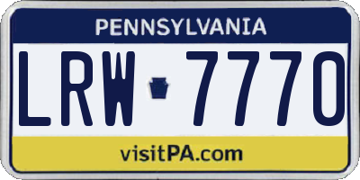 PA license plate LRW7770