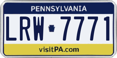 PA license plate LRW7771