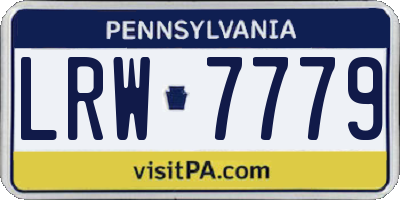 PA license plate LRW7779