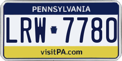 PA license plate LRW7780