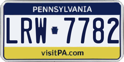 PA license plate LRW7782
