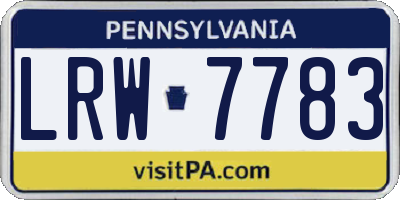 PA license plate LRW7783