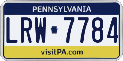PA license plate LRW7784