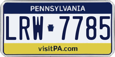 PA license plate LRW7785