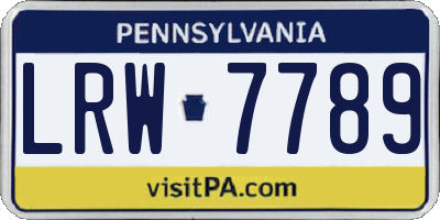 PA license plate LRW7789