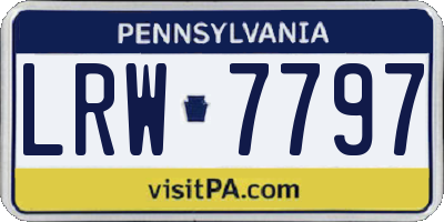 PA license plate LRW7797