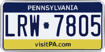 PA license plate LRW7805
