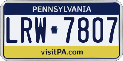 PA license plate LRW7807