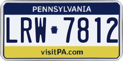 PA license plate LRW7812