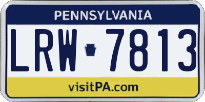 PA license plate LRW7813