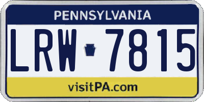 PA license plate LRW7815