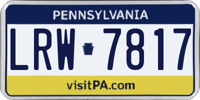 PA license plate LRW7817