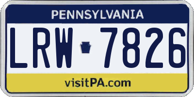 PA license plate LRW7826
