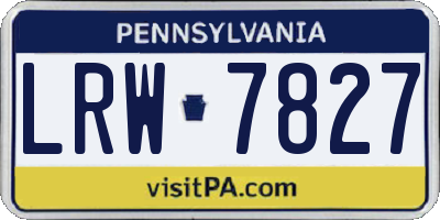 PA license plate LRW7827