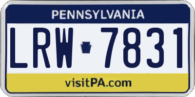 PA license plate LRW7831