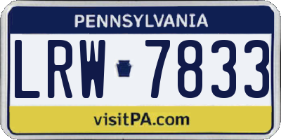 PA license plate LRW7833