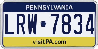 PA license plate LRW7834