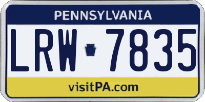 PA license plate LRW7835