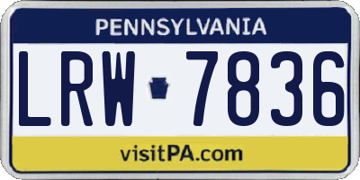 PA license plate LRW7836