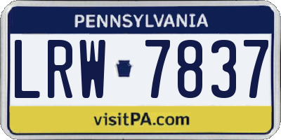 PA license plate LRW7837