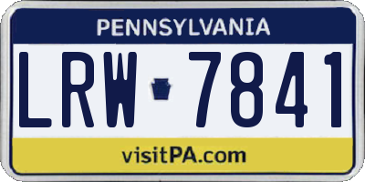 PA license plate LRW7841