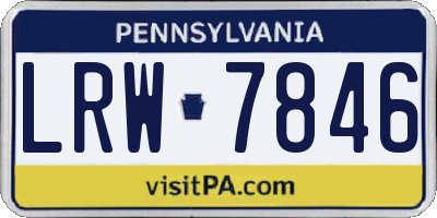 PA license plate LRW7846