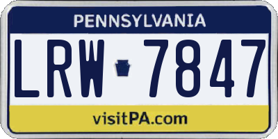 PA license plate LRW7847