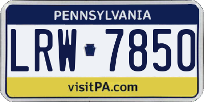 PA license plate LRW7850