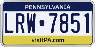 PA license plate LRW7851