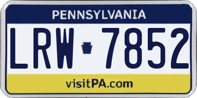 PA license plate LRW7852