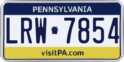 PA license plate LRW7854