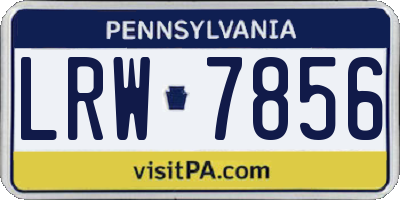 PA license plate LRW7856