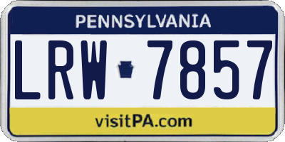 PA license plate LRW7857
