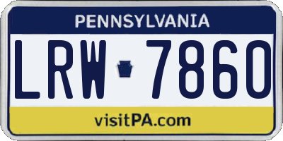 PA license plate LRW7860