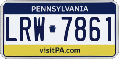 PA license plate LRW7861