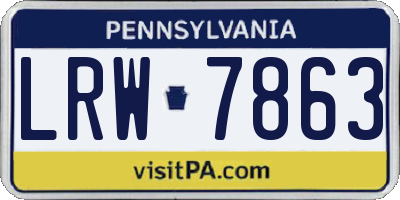 PA license plate LRW7863