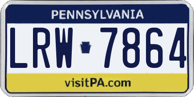 PA license plate LRW7864