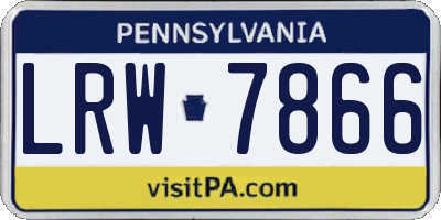 PA license plate LRW7866