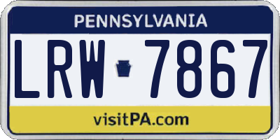 PA license plate LRW7867