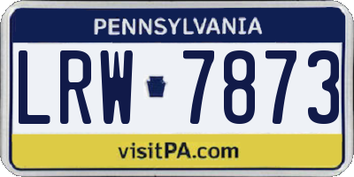 PA license plate LRW7873
