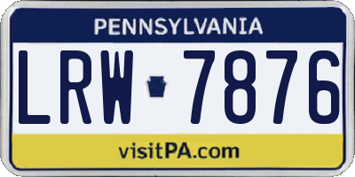 PA license plate LRW7876