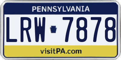 PA license plate LRW7878