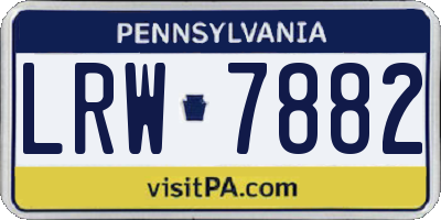 PA license plate LRW7882