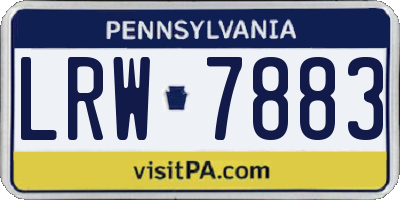 PA license plate LRW7883
