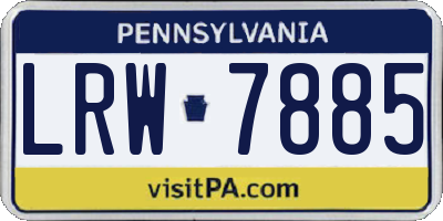 PA license plate LRW7885
