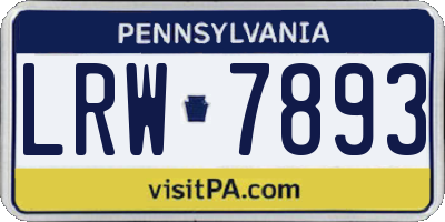 PA license plate LRW7893