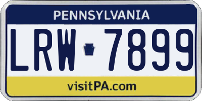 PA license plate LRW7899