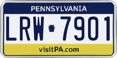PA license plate LRW7901