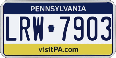 PA license plate LRW7903