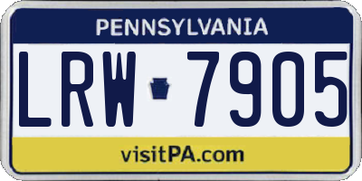 PA license plate LRW7905
